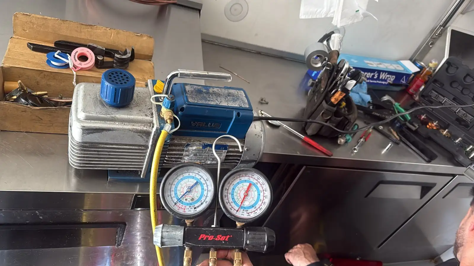 Refrigerated cabinet repair